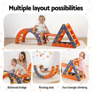 Pikler Triangle + Arch Set | Slide Included | Indoor/Outdoor Climber