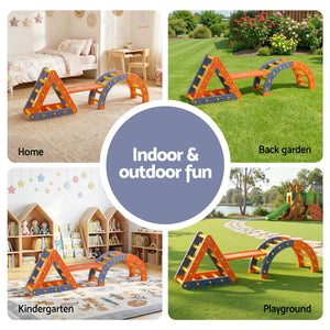 Pikler Triangle + Arch Set | Slide Included | Indoor/Outdoor Climber