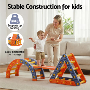 Pikler Triangle + Arch Set | Slide Included | Indoor/Outdoor Climber