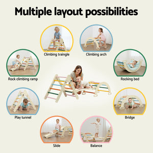 Kids Triangle Climbing Set | Slide & Arch | Indoor Outdoor Toddler Play