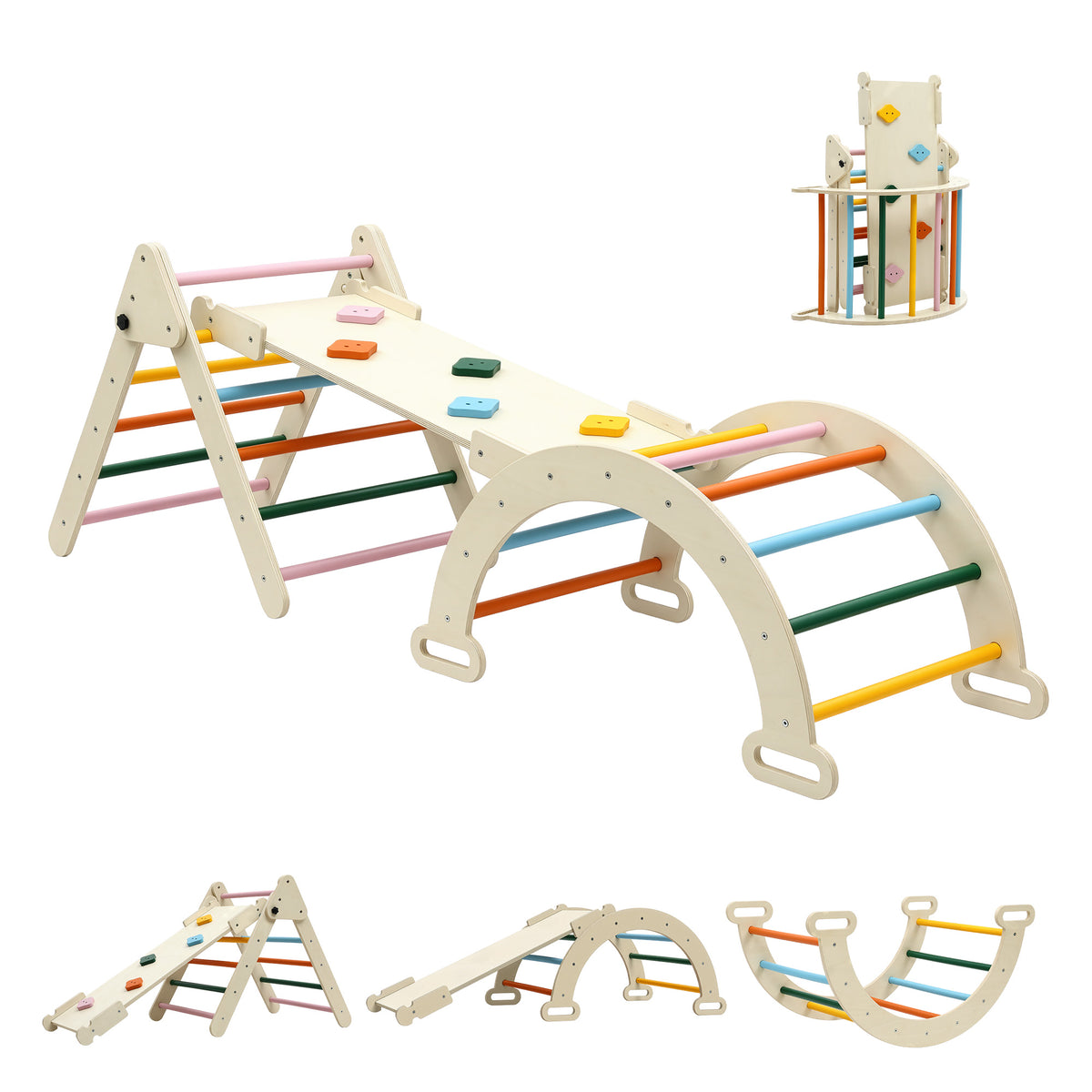 Kids Triangle Climbing Set | Slide & Arch | Indoor Outdoor Toddler Play