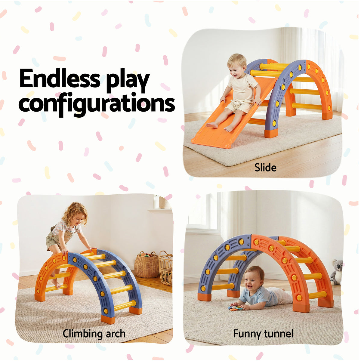 Pikler Arch Climber Set | Slide Included | Indoor/Outdoor Toddler Gym