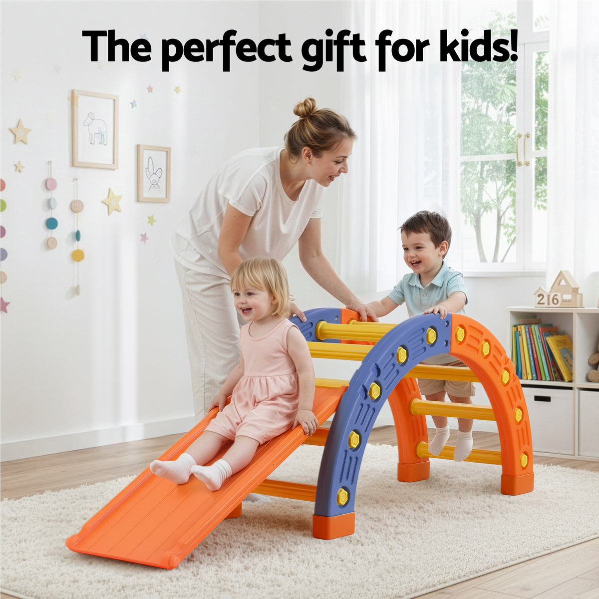 Pikler Arch Climber Set | Slide Included | Indoor/Outdoor Toddler Gym