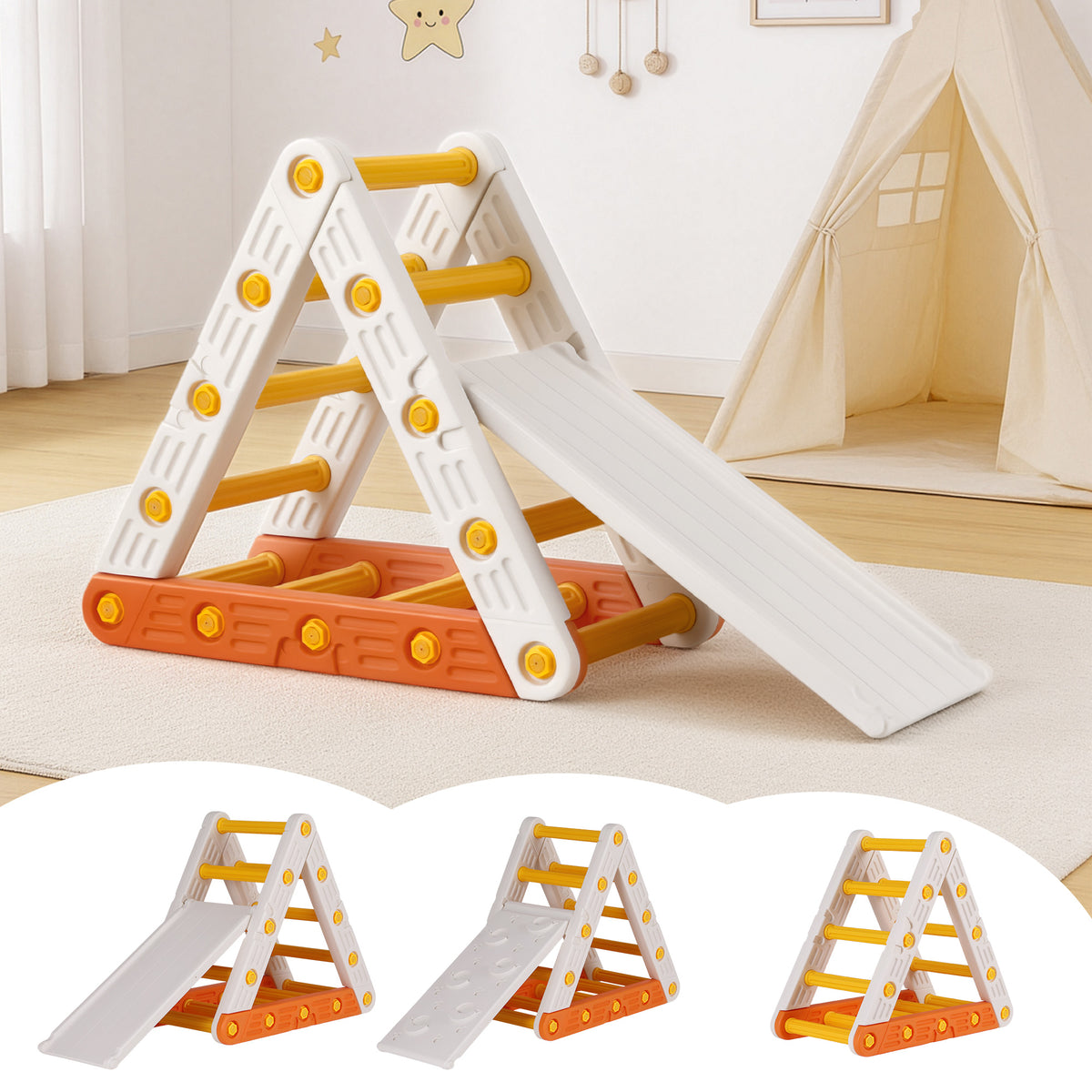 Pikler Triangle Climber | Slide Included | Indoor Outdoor Climbing Frame