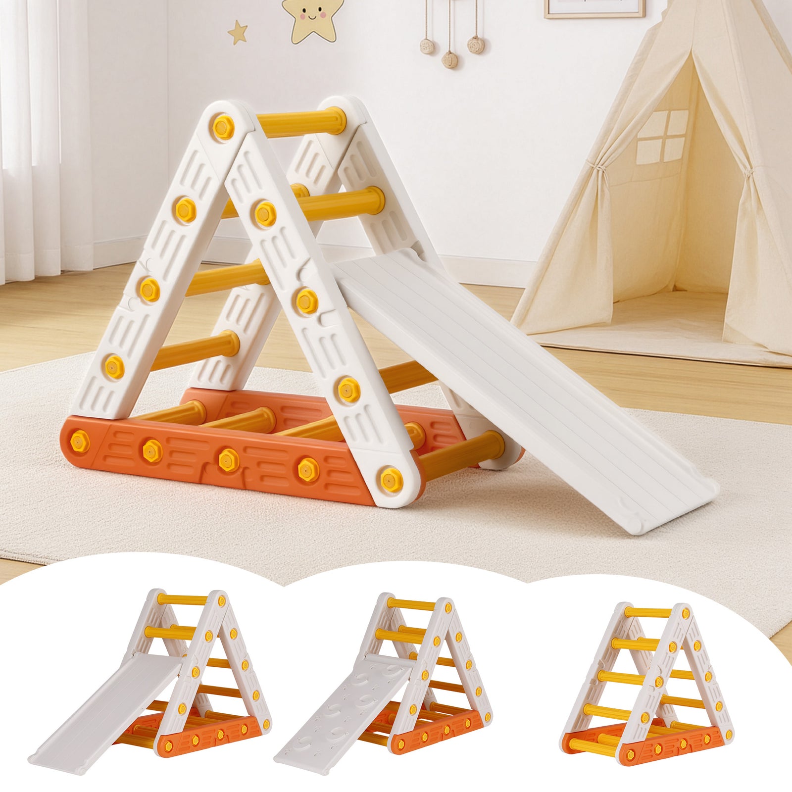 Pikler Triangle Climber | Slide Included | Indoor Outdoor Climbing Frame