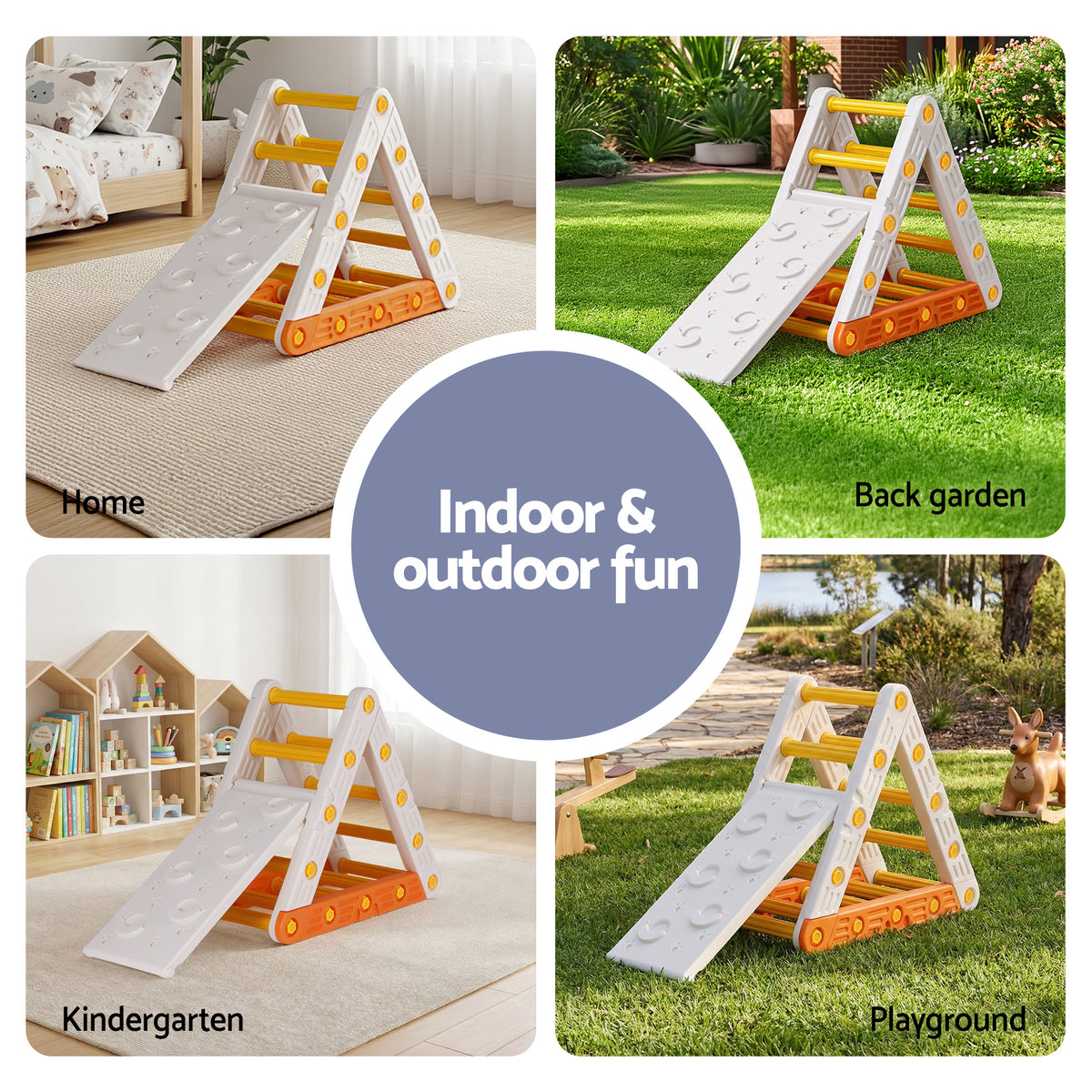 Pikler Triangle Climber | Slide Included | Indoor Outdoor Climbing Frame