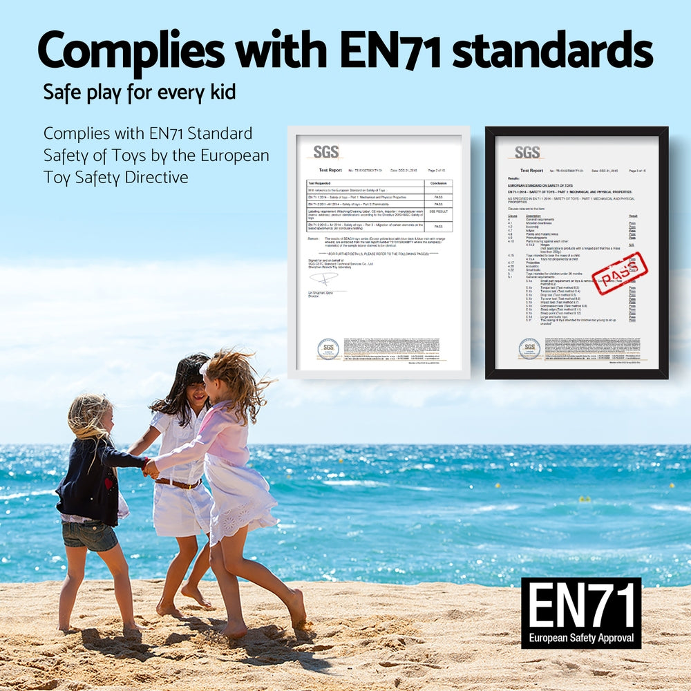 Keezi Kids Table & Chair Set | 5PCS | Children’s Study Desk | 4 Chairs | Plastic