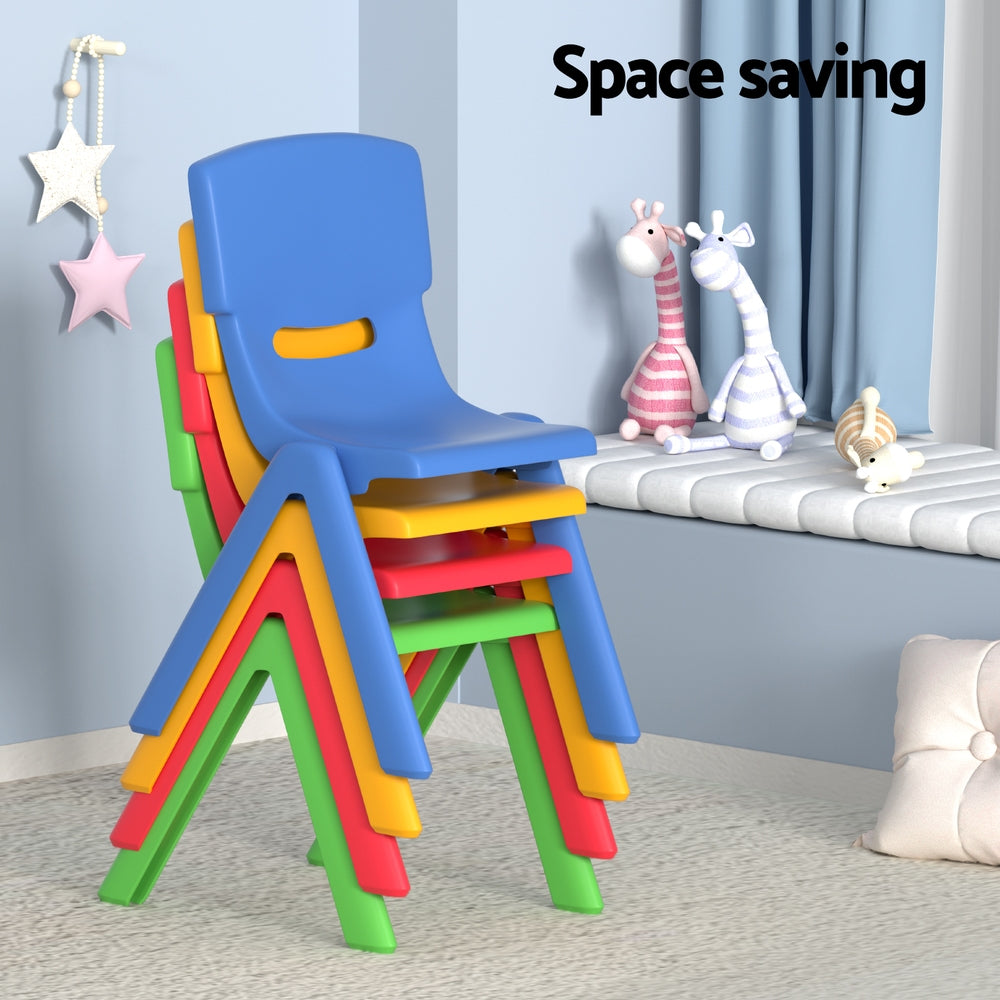 Keezi Kids Table & Chair Set | 5PCS | Children’s Study Desk | 4 Chairs | Plastic