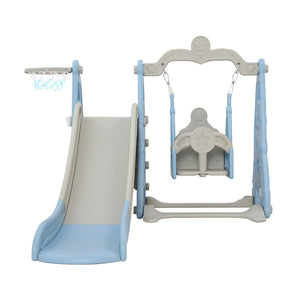 Slide Swing Set | Basketball Hoop | Outdoor Playground Toy | 170cm Blue