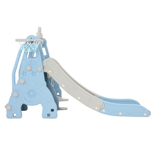 Slide Swing Set | Basketball Hoop | Outdoor Playground Toy | 170cm Blue
