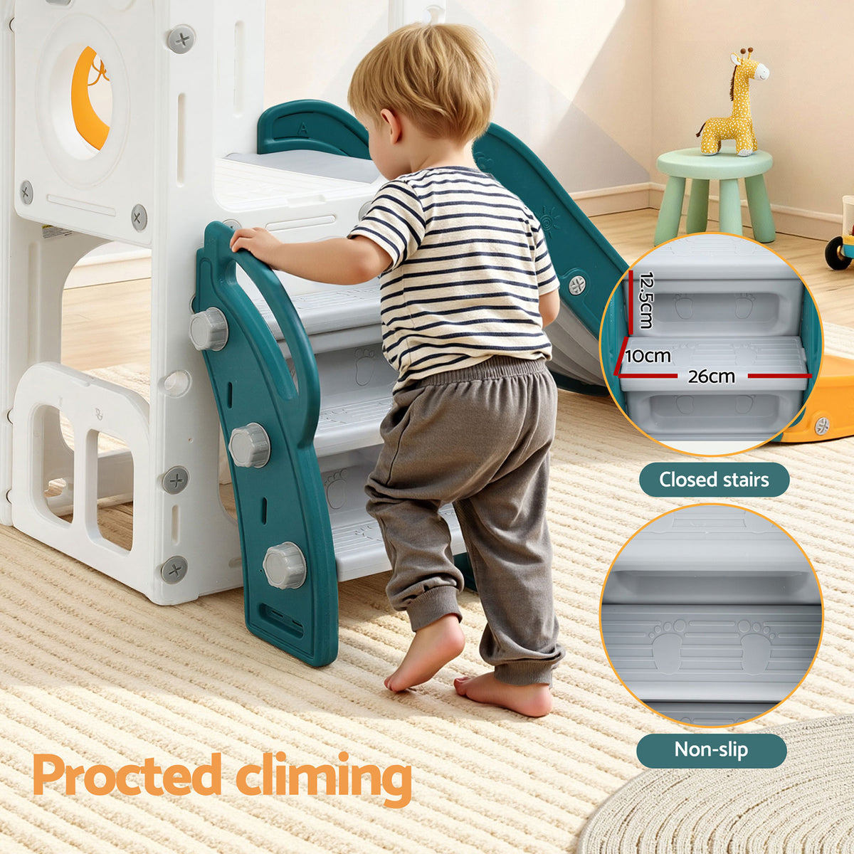 Kids Slide Set | Basketball Hoop + Telescope | Outdoor Playground | Storage