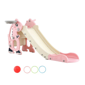 Dragon Kids Slide | 125cm | Basketball Hoop + Telescope | Pink