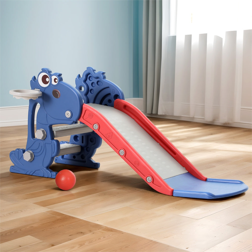 Slide Set | Basketball Hoop | Outdoor Playground Toy Dragon | 90CM Blue