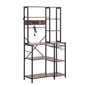 Artiss Kitchen Rack with Power Outlets Hooks 96CMX170CM Microwave Storage Shelf