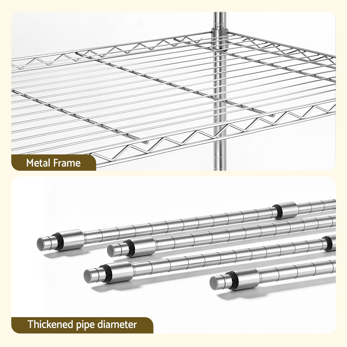 Artiss 5-Tier Kitchen Rack Shelf Shelving 90x35x182CM Adjustable Metal Storage Shelves