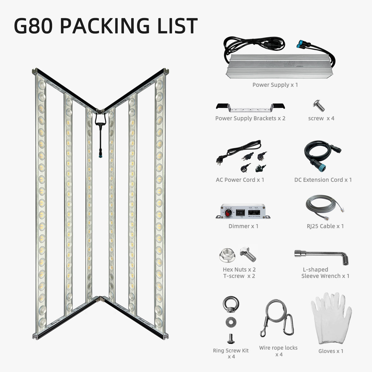 LED Grow Light | Koray G80 480 Watt | Samsung + Osram Diodes | Full Spectrum