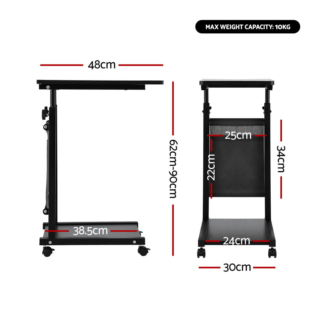 Laptop Desk | Height Adjustable | Mobile Workstation | 48cm | Black