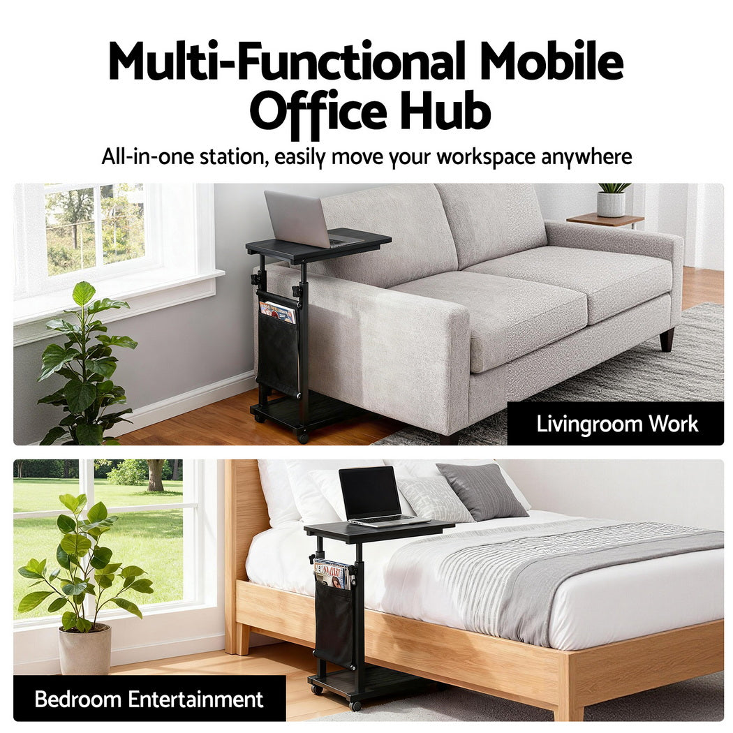 Laptop Desk | Height Adjustable | Mobile Workstation | 48cm | Black