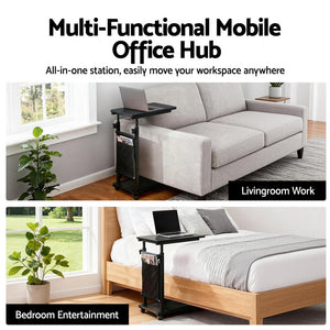 Laptop Desk | Height Adjustable | Mobile Workstation | 48cm | Black
