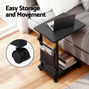Laptop Desk | Height Adjustable | Mobile Workstation | 48cm | Black