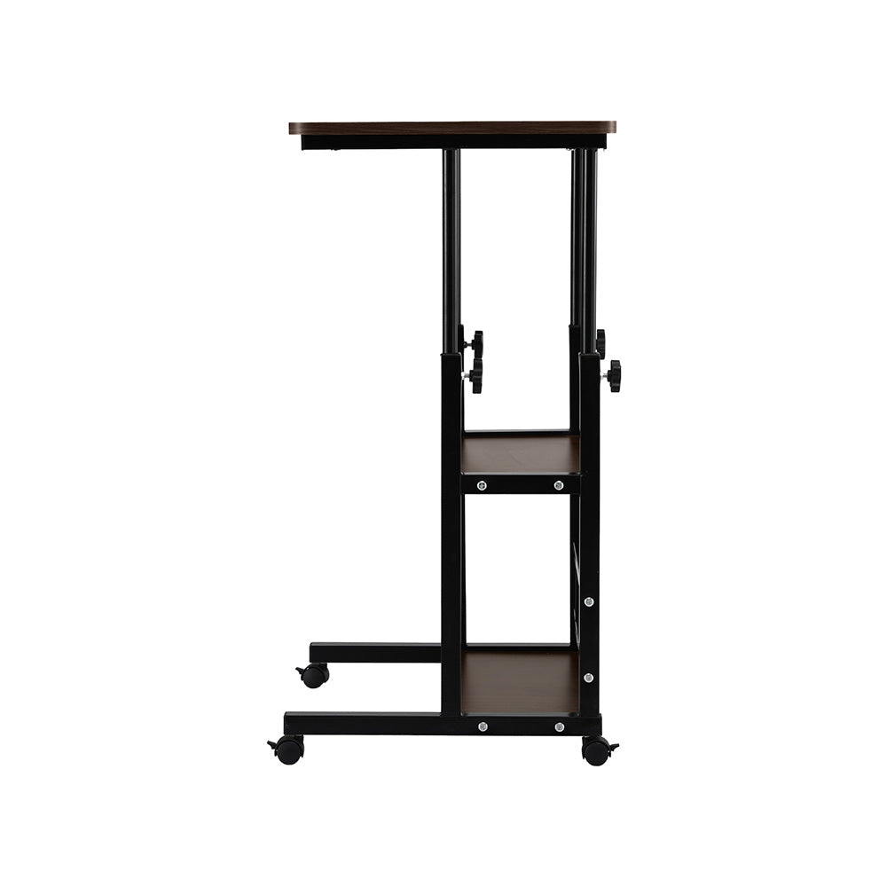 Laptop Desk 60cm | Height Adjustable Mobile Computer Workstation | White Finish