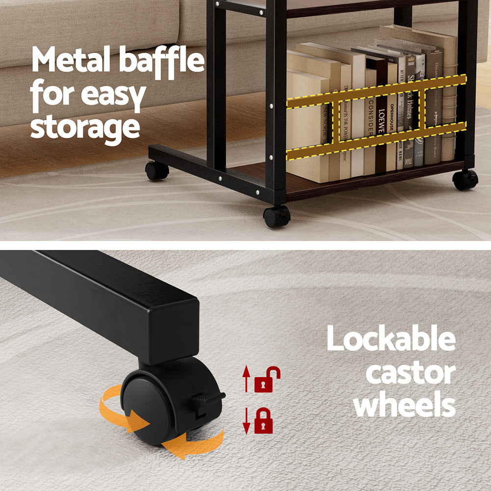 Laptop Desk 60cm | Height Adjustable Mobile Computer Workstation | White Finish