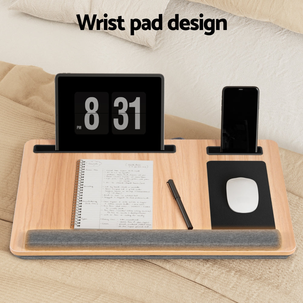 Lap Desk 55cm | Portable Laptop Table with Wrist Rest, Phone Slot & Mouse Pad