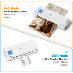 A4 Laminator Machine | Hot & Cold | Anti-Jam | Office & Home Use | White