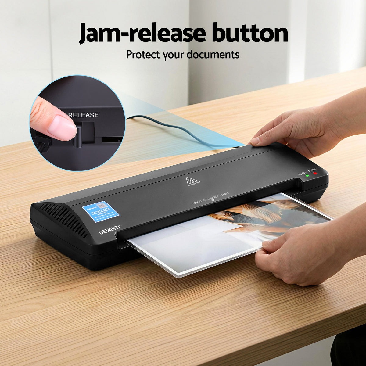 A3 Laminator Machine | Hot & Cold | Anti-Jam | Office & Home Use | Black