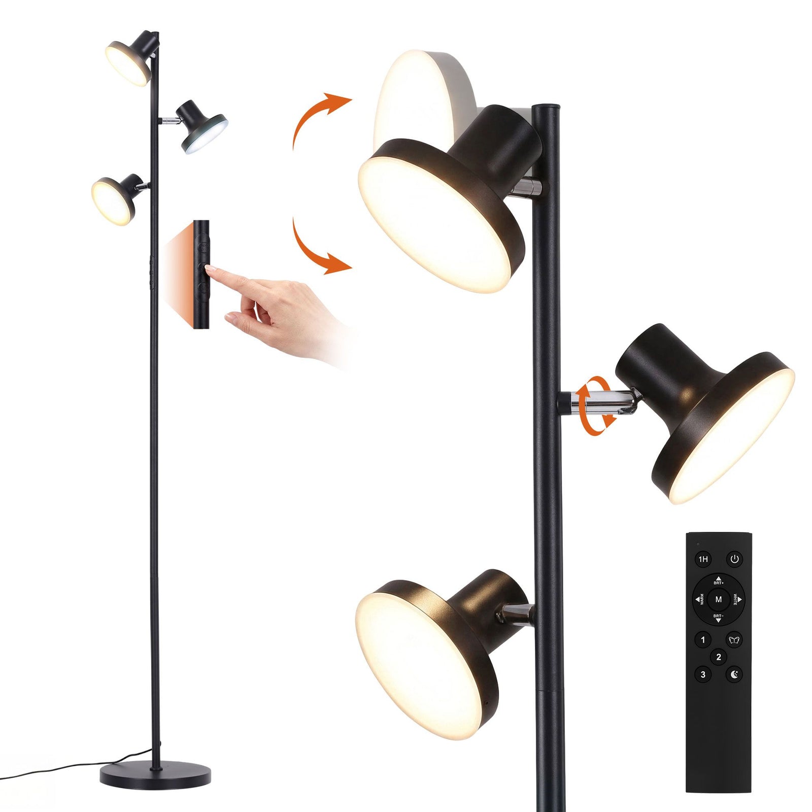 LED Tree Floor Lamp | 36W Dimmable Standing Light with Remote