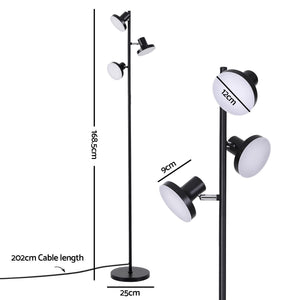 Artiss RGB Floor Lamp LED with 3 Swivel Lights Color Changing Lamp with Remote Stepless Dimmable