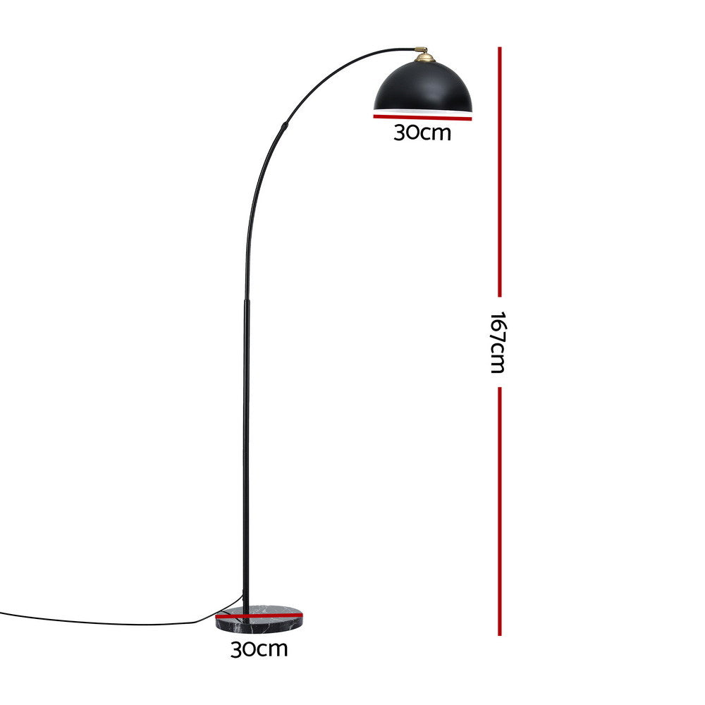 Arched Floor Lamp | Modern | Marble Base | Black