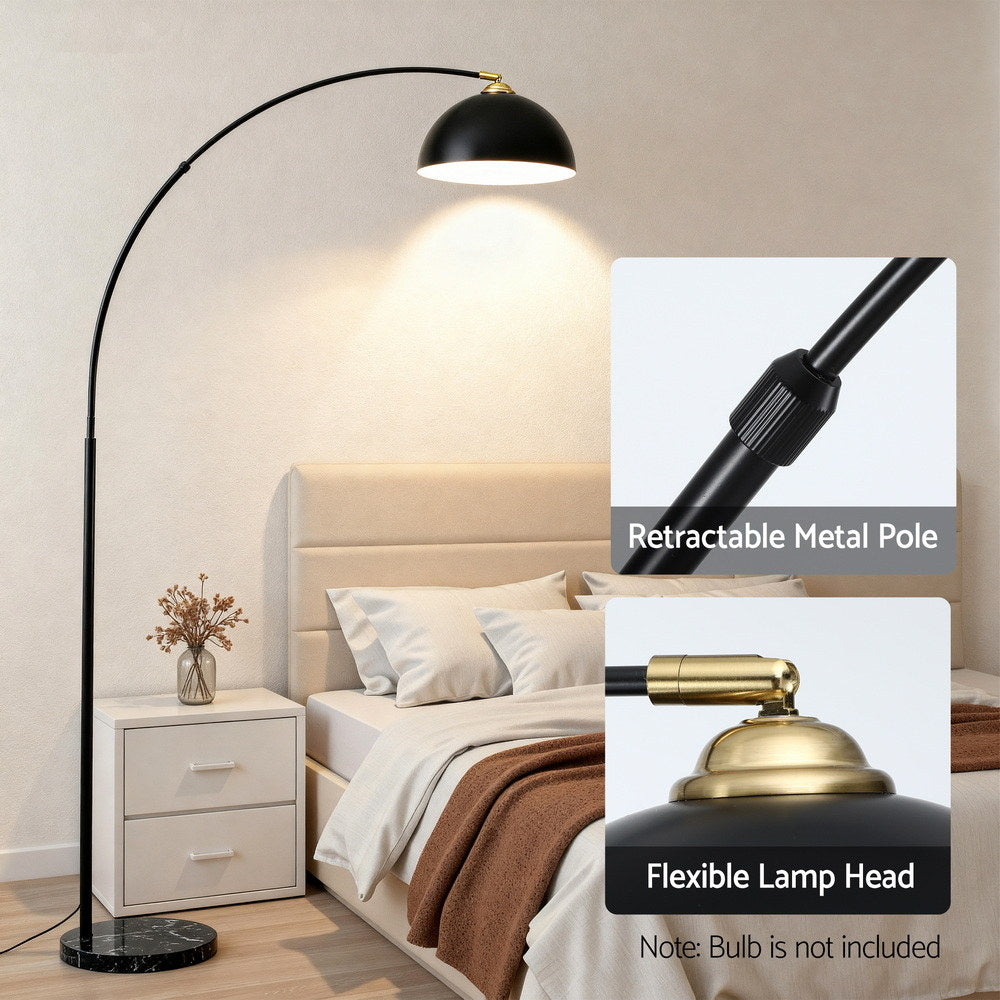 Arched Floor Lamp | Modern | Marble Base | Black