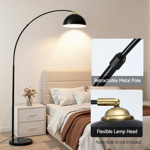 Arched Floor Lamp | Modern | Marble Base | Black