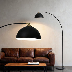 Arched Floor Lamp | Modern | Marble Base | Black