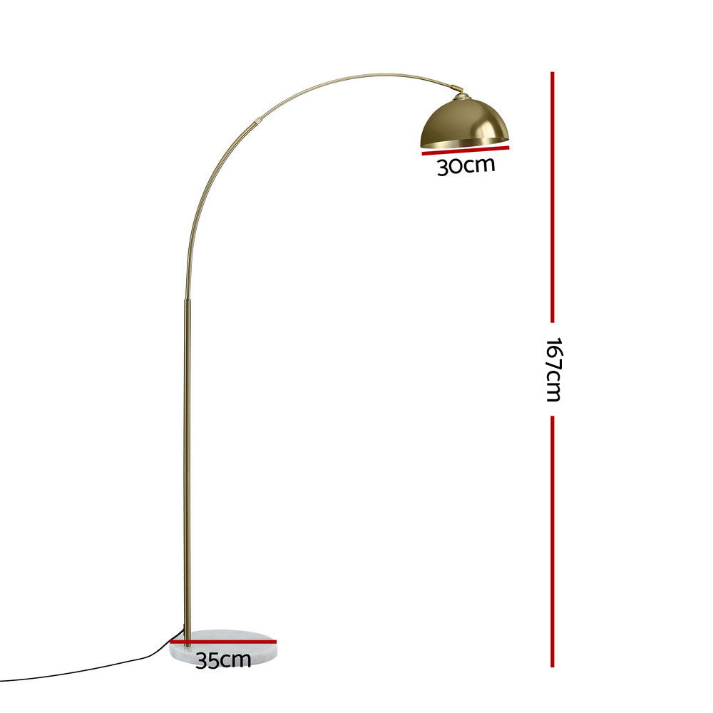 Arched Floor Lamp | Gold Brass | Heavy Duty Marble Base | Modern