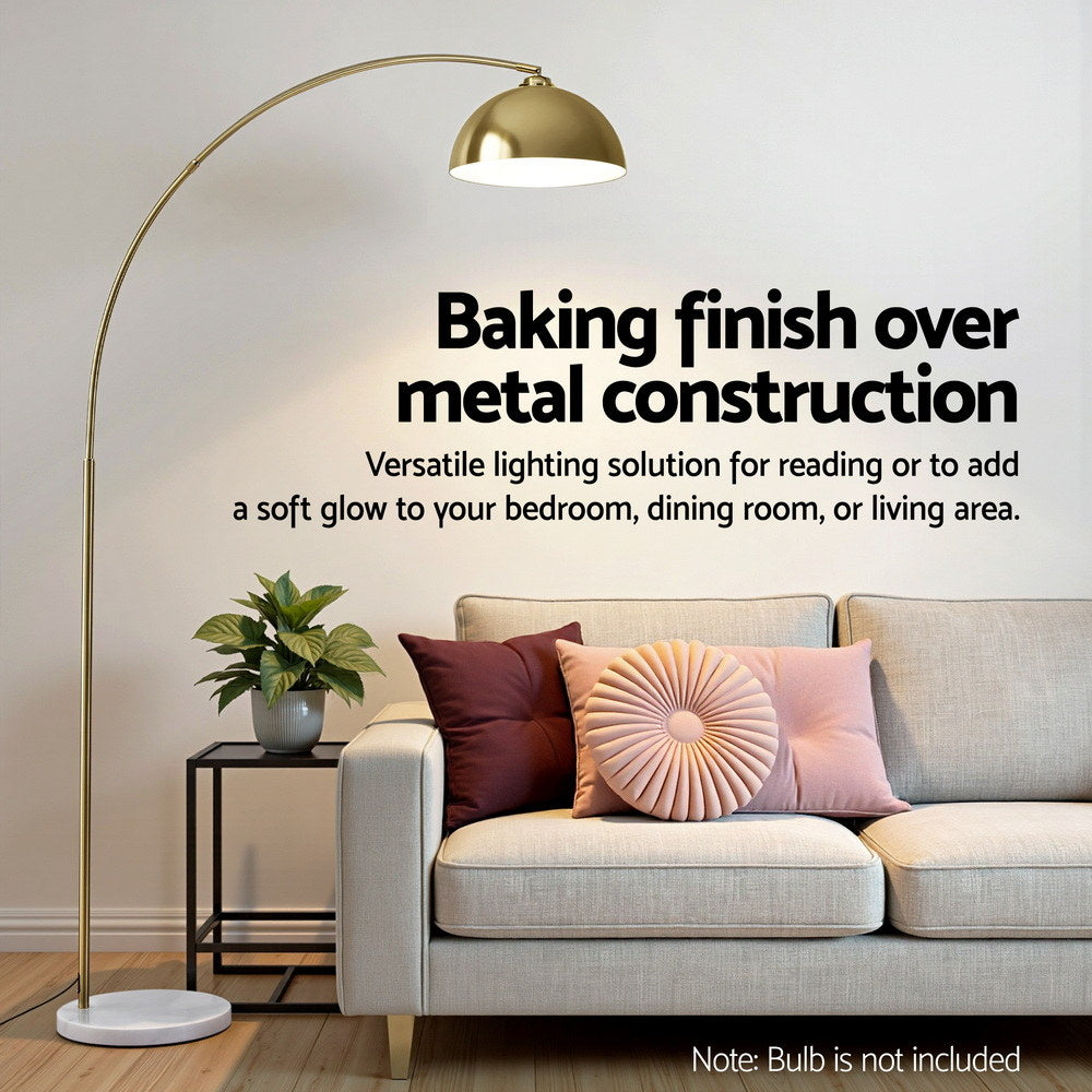 Arched Floor Lamp | Gold Brass | Heavy Duty Marble Base | Modern