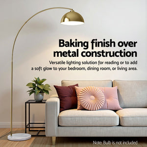Arched Floor Lamp | Gold Brass | Heavy Duty Marble Base | Modern