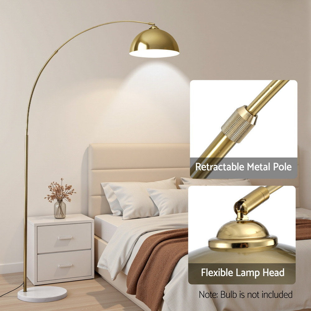 Arched Floor Lamp | Gold Brass | Heavy Duty Marble Base | Modern