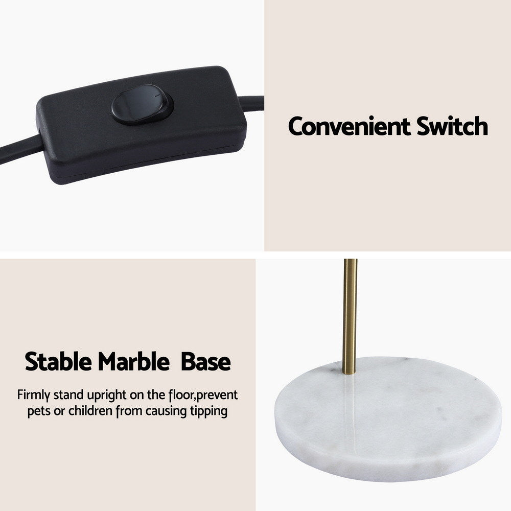 Arched Floor Lamp | Gold Brass | Heavy Duty Marble Base | Modern