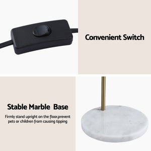 Arched Floor Lamp | Gold Brass | Heavy Duty Marble Base | Modern
