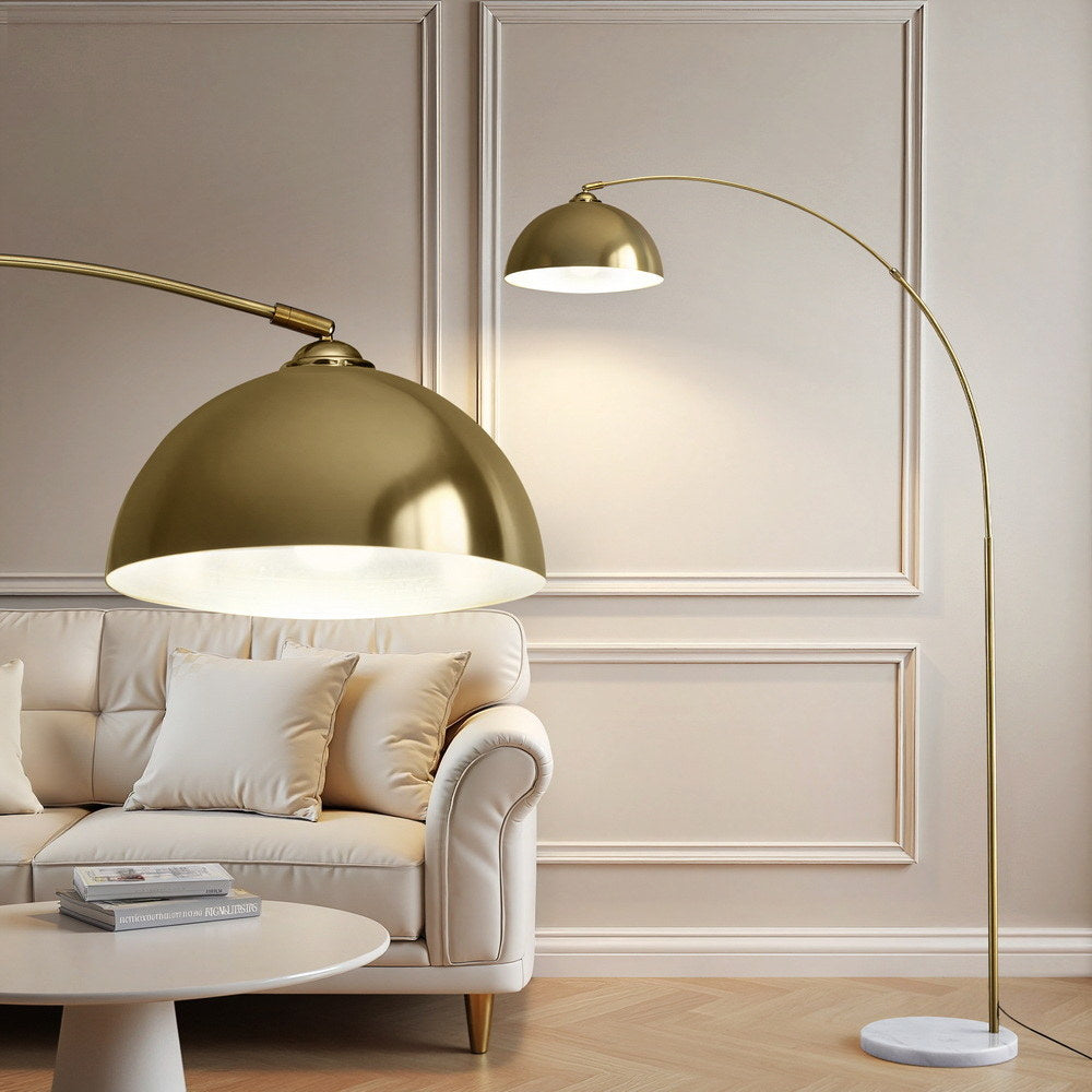Arched Floor Lamp | Gold Brass | Heavy Duty Marble Base | Modern