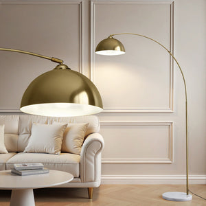 Arched Floor Lamp | Gold Brass | Heavy Duty Marble Base | Modern