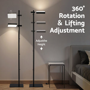 LED Floor Lamp | 12W | 360° Rotating Adjustable Head | Modern Reading Light