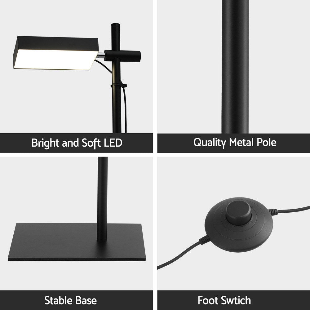 LED Floor Lamp | 12W | 360° Rotating Adjustable Head | Modern Reading Light
