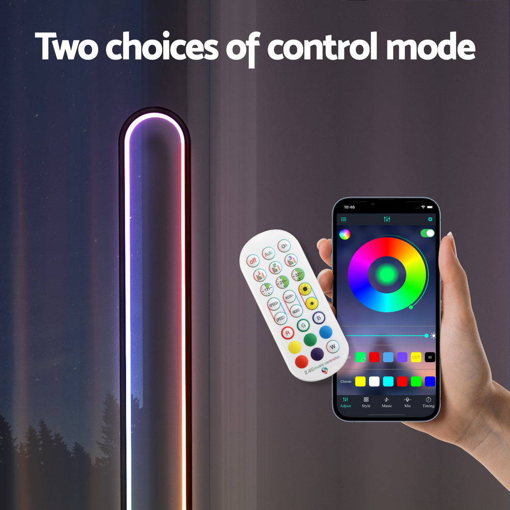 RGB LED Floor Lamp | Remote Control | Corner Light Stand | Gaming Room | 118CM