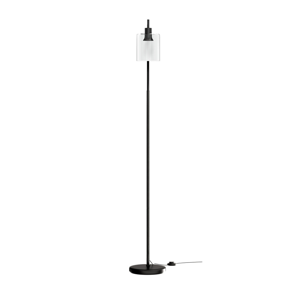 Floor Lamp | Light Stand | Modern Home | Living Room | Office Reading | Glass Shade Black
