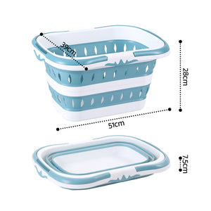 Laundry Basket Hamper | Large Foldable | Clothes Storage Organiser | Blue