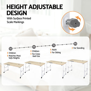 Artiss Mobile Laptop Desk Overbed Table Adjustable Computer Stand Bedside Cart