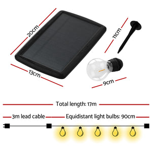 Solar Festoon Lights | 17M | Outdoor LED String Lights | Christmas Party Decorations | 2 PCS